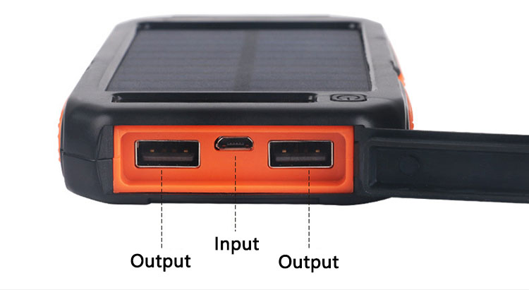 Speed S1032 Solární Powerbank 10000 mAh, černá, 3x LED