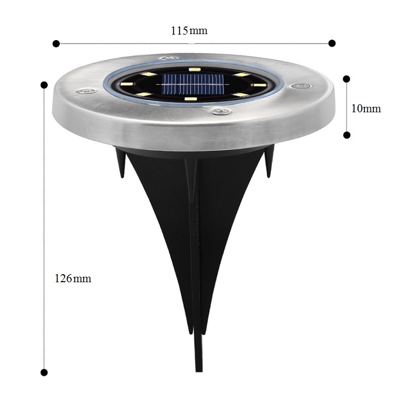 Solar 2481 Solární světlo vestavné nerez čistá bílá set 4 kusy