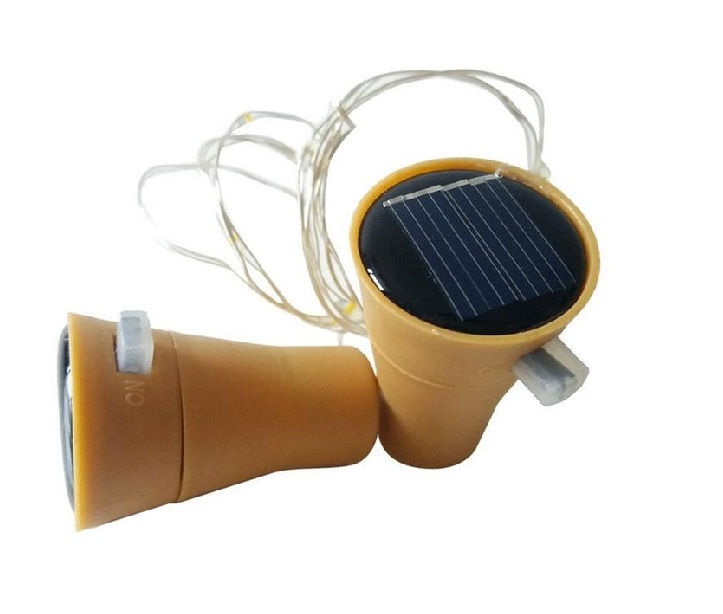 Solární světelná zátka 1metr/10LED teplá bílá 