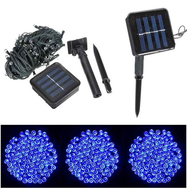 Solar SR104 Solární světelný řetěz modrá, 100LED/12Metrů