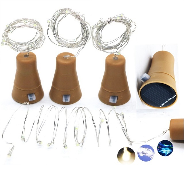 Solární světelná zátka 2metry/20LED teplá bílá 