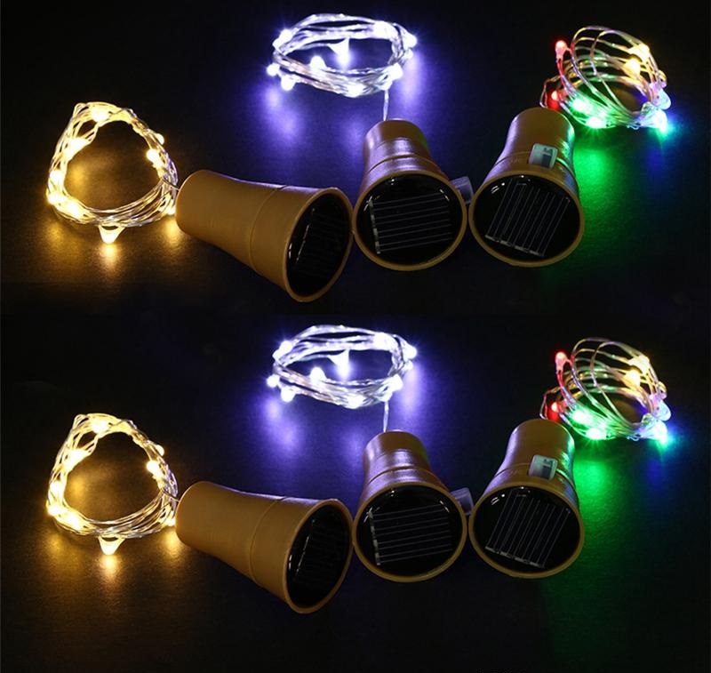 Solární světelná zátka 2metry/20LED čistá bílá 