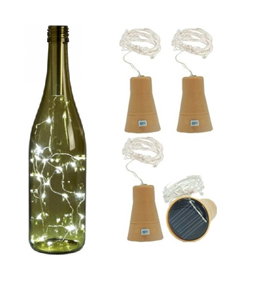 Solární světelná zátka 2metry/20LED čistá bílá 