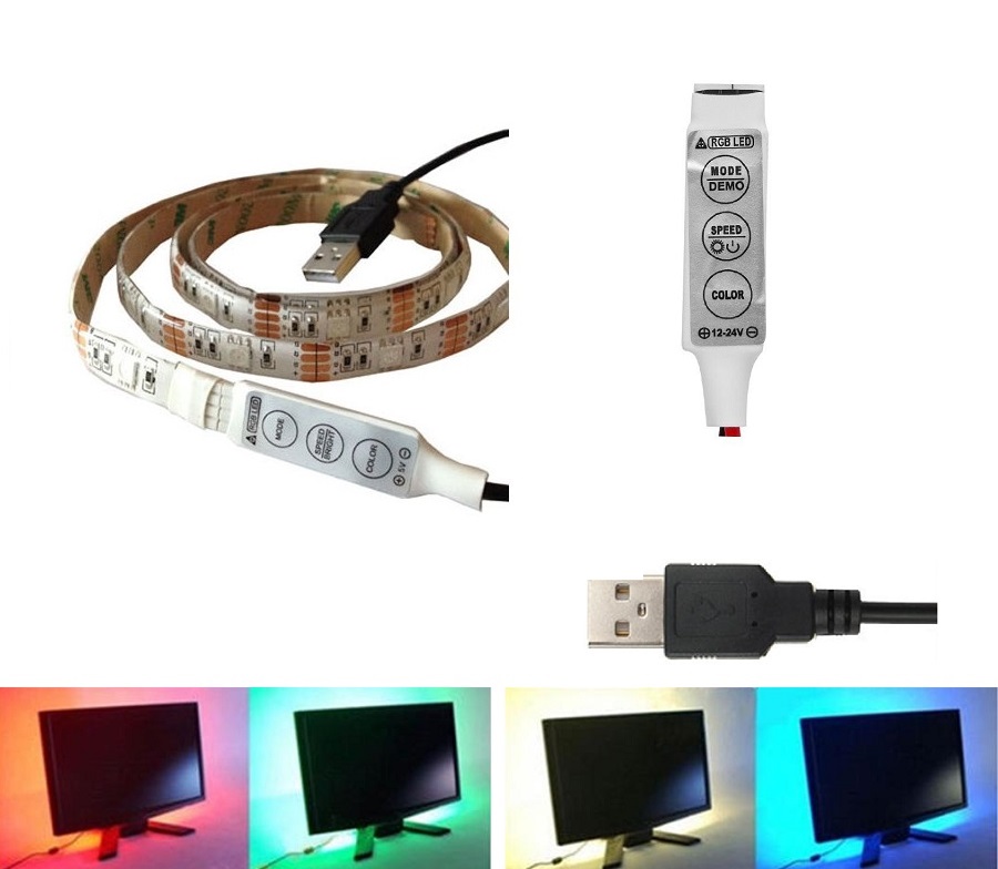 Lighting USB2305 LED pásek USB SMD3528 RGB 0,5metru voděodolný