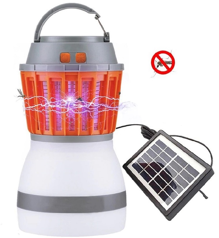 Solární hubič hmyzu s LED lampou