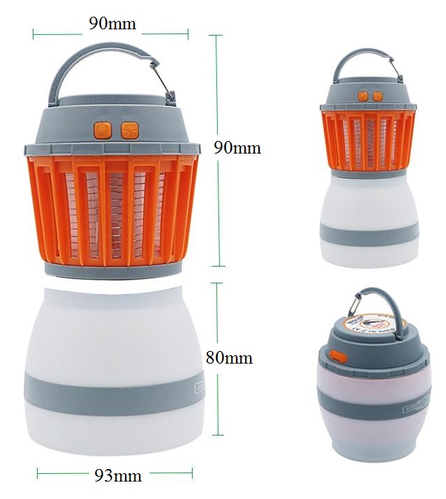 Solární hubič hmyzu s LED lampou