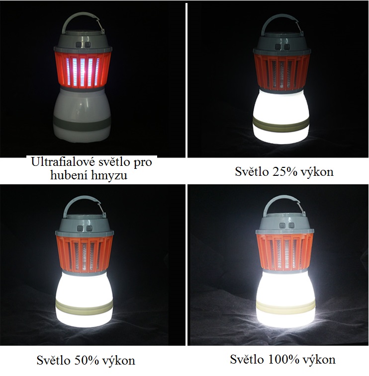 Solární hubič hmyzu s LED lampou
