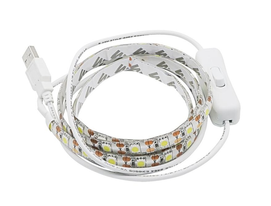 Lighting USB3502 LED pásek 3528 DC5V USB 1 m/60diod 4W IP65 bílá s vypínačem