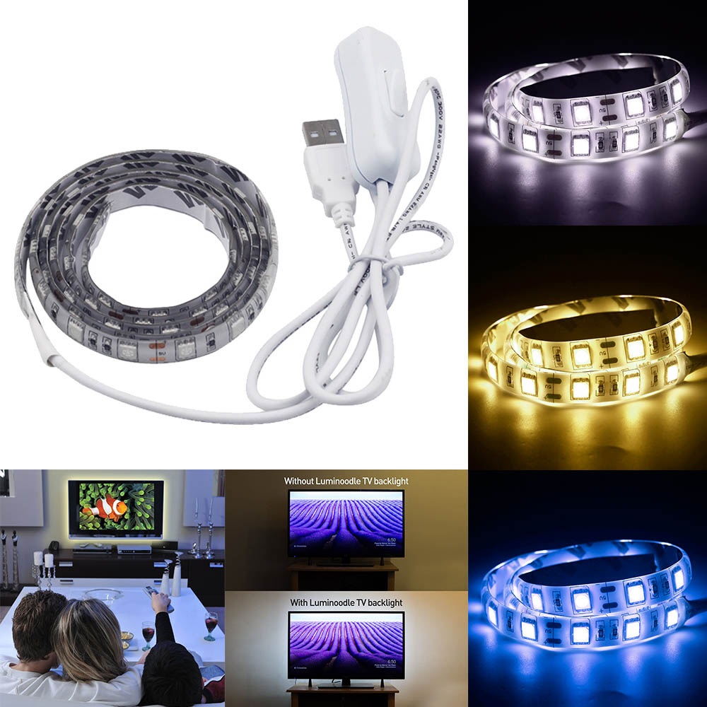 Lighting USB3502 LED pásek 3528 DC5V USB 1 m/60diod 4W IP65 bílá s vypínačem