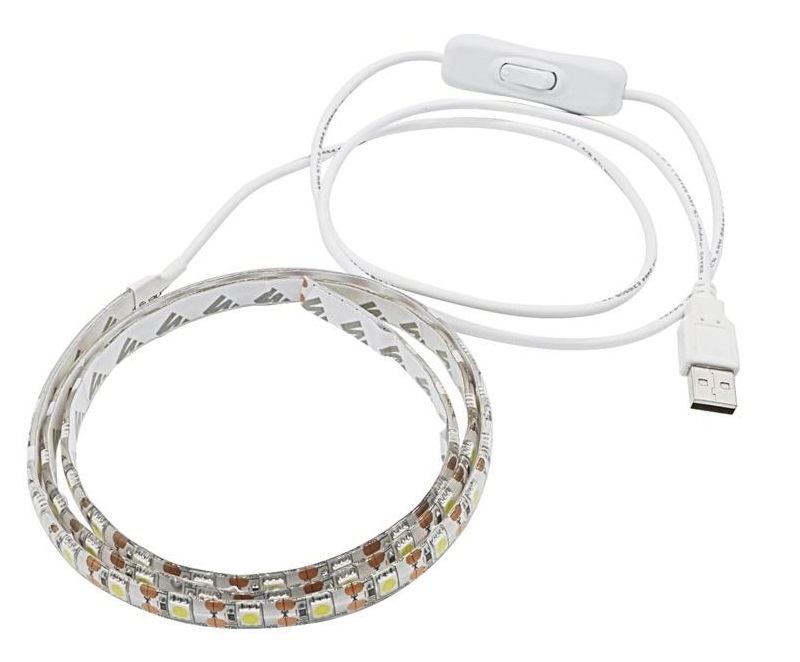 Lighting USB3502 LED pásek 3528 DC5V USB 1 m/60diod 4W IP65 bílá s vypínačem