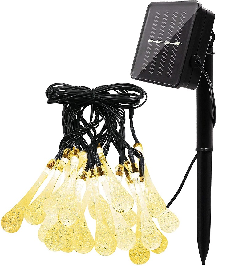 Solar SRT6M Solární světelný řetěz rampouch teplá bílá, 30LED/6 Metrů