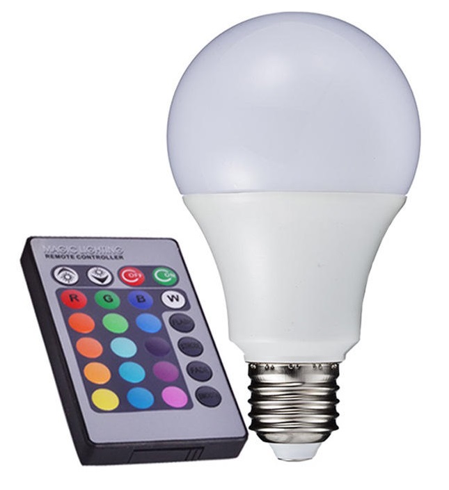 Light LED žárovka E2707W E27 7W RGB + bílá