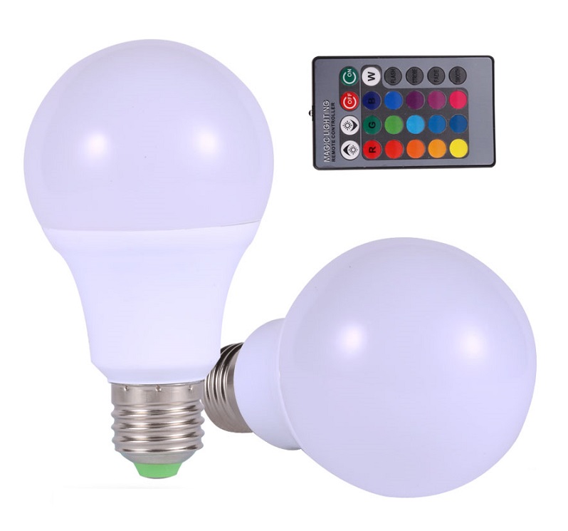 Light LED žárovka E2707W E27 7W RGB + bílá