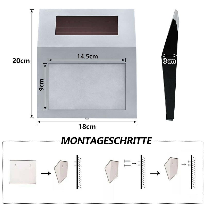 SOLAR 765/1 Solární světlo nerez velké