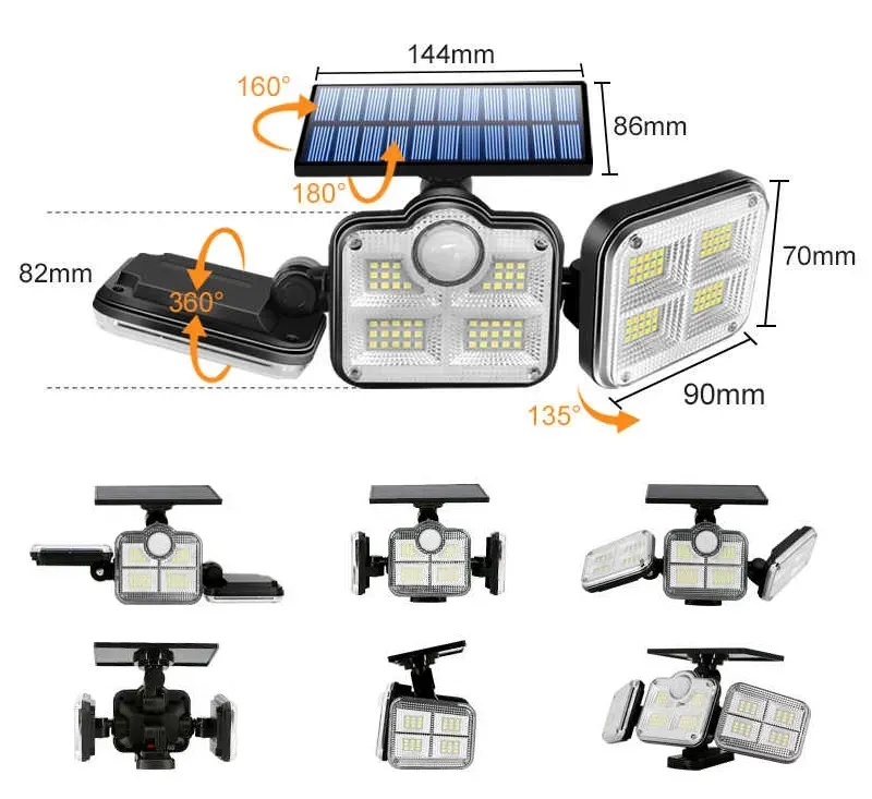 SOLAR S122 Solární nástěnné světlo s PIR čidlem