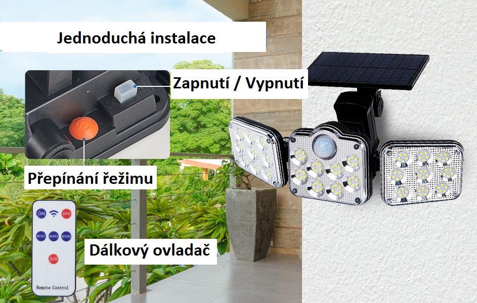 Solar 138 Zahradní solární světlo 138x LED