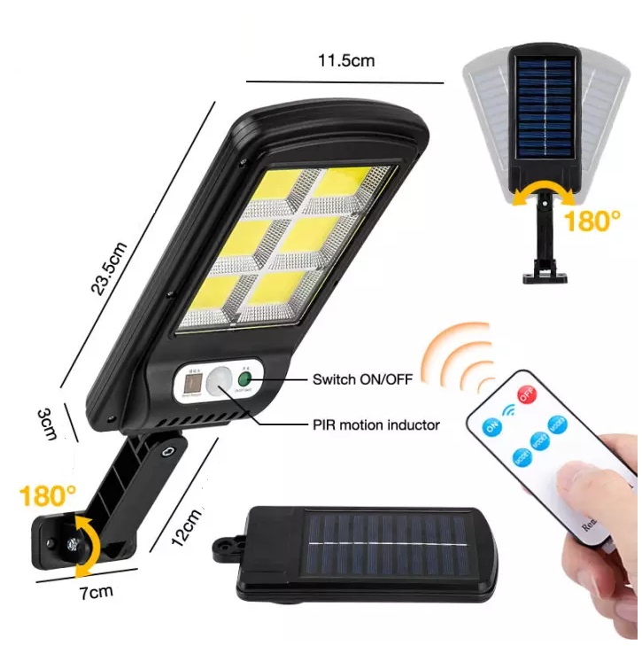 Solar SR-210 solární reflektor s PIR čidlem 120 LED dálkový ovladač