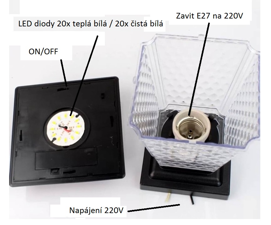 Solar 220V/E27 Solární lampa 5W