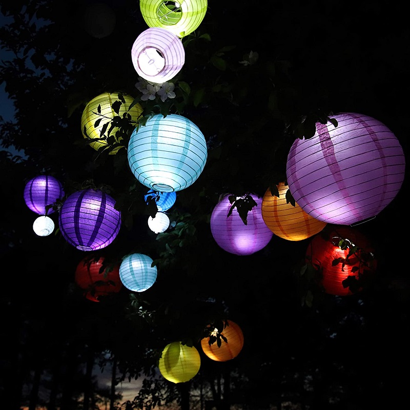 Solar 15/10 Solární vánoční řetěz lampiony, 1,5 metru 10x LED