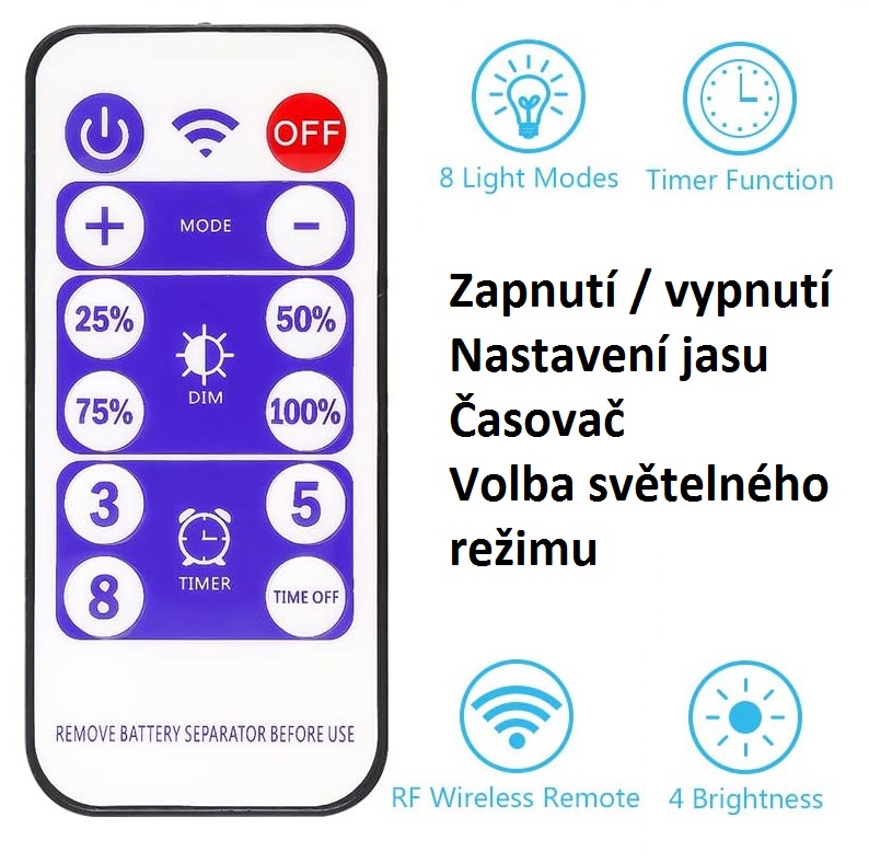 Solar 200/H2 Solární vánoční hadice - RGB, 200LED/20Metrů dálkový ovladač