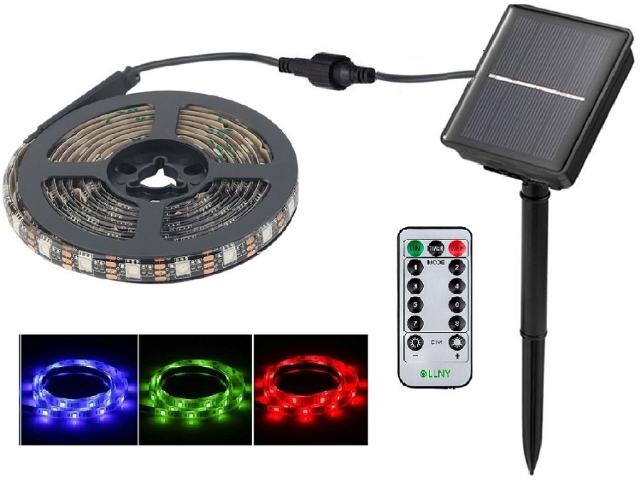 Solar SS5055 LED solární pásek SMD5050 36W RGB 5metrů