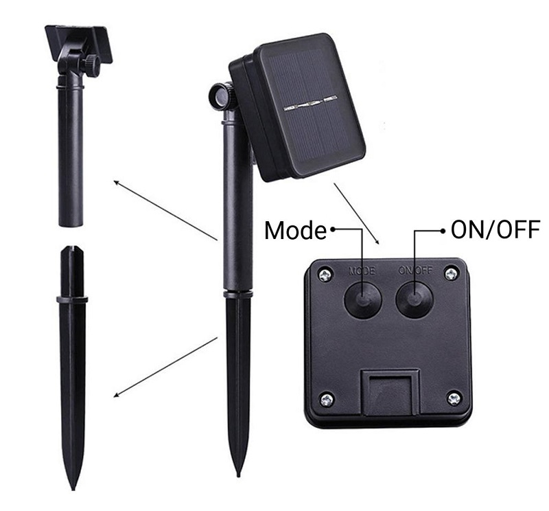 Solar-12/01 Solární vánoční osvětlení flexibilní drát 10 metrů 100x LED čistá bílá