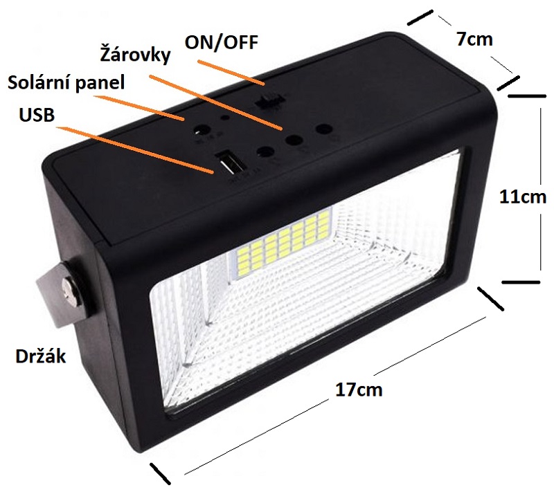 Solar 4W/B Solární přenosné světlo