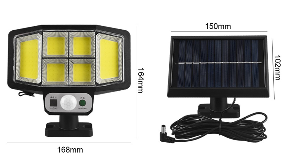 Solar 146/2 Solární světlo s PIR čidlem pohybu 146 LED diod set 2 kusů