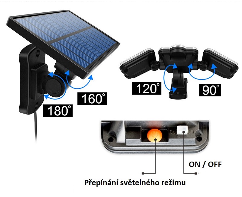 Solar 171/D Zahradní solární světlo dálkový ovladač 171x LED COB