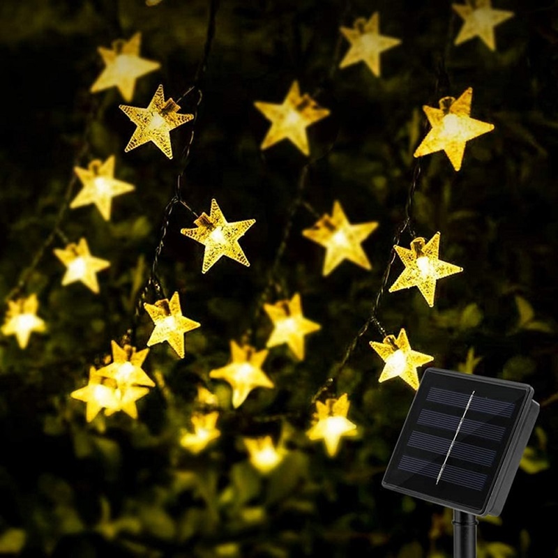 Solar H/62M Solární světelný řetěz hvězda teplá bílá, 30LED/6 Metrů
