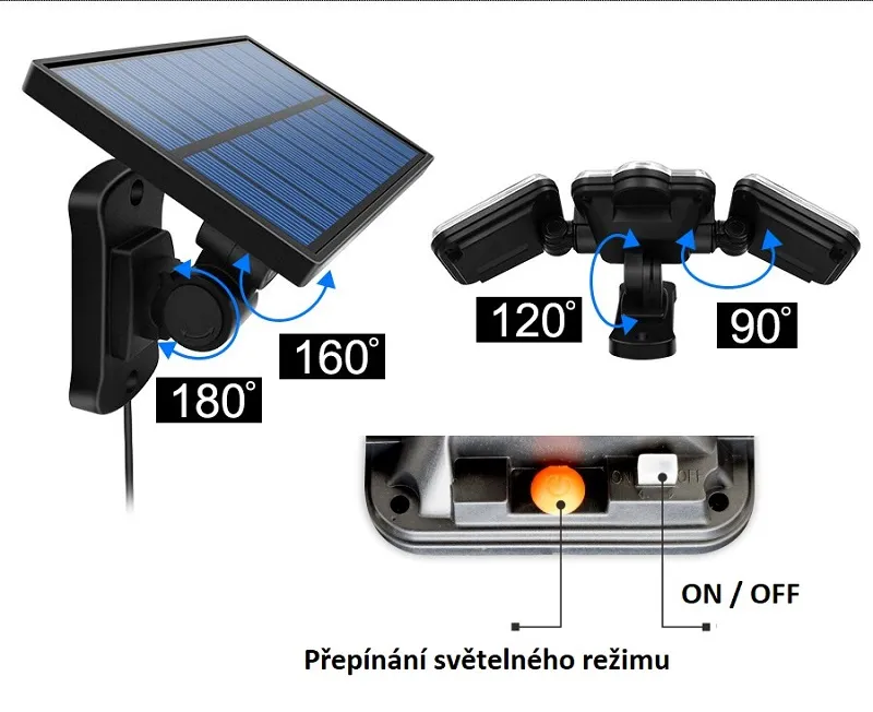 Solar 122P Zahradní solární světlo 122x LED