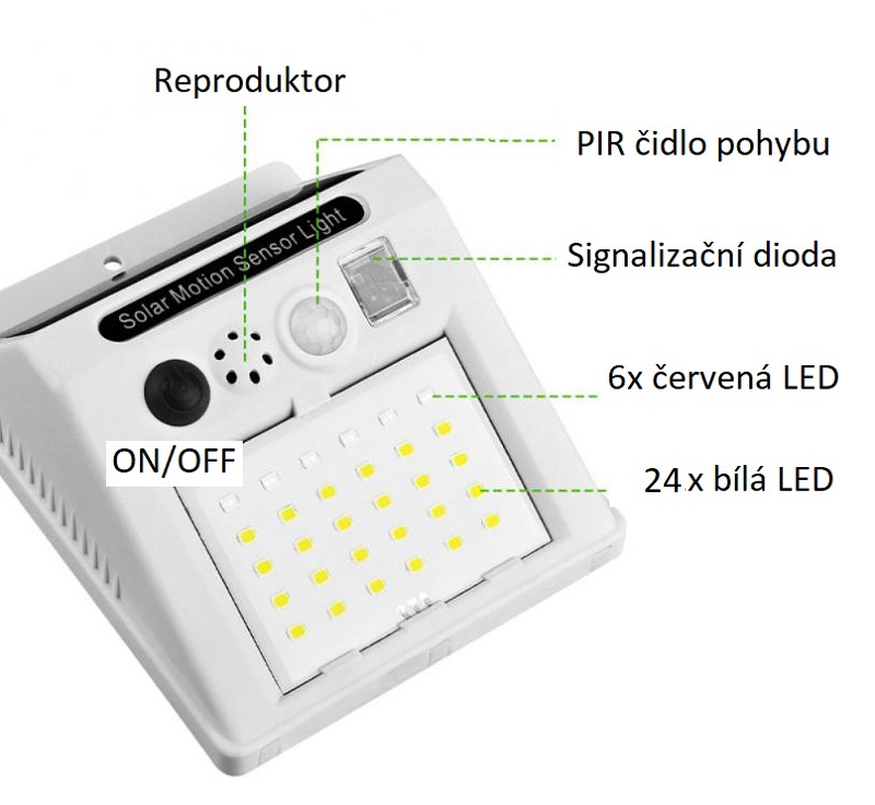 Solar SS30 Solární alarm / světlo s PIR čidlem