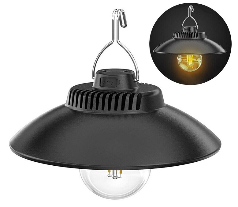 Pronett 1364 Závěsná LED lampa na zahradu 1200mAh, IP44, černá