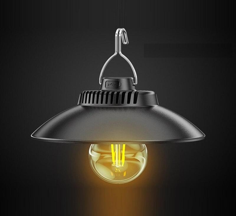 Pronett 1364 Závěsná LED lampa na zahradu 1200mAh, IP44, černá