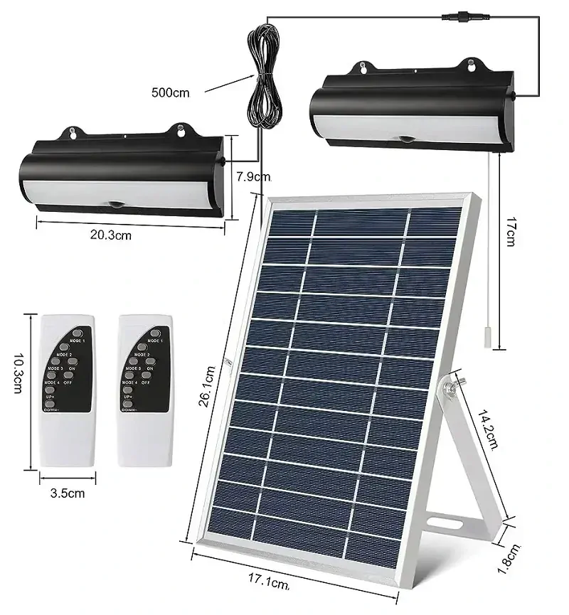 Solární nástěnné světlo teplá bílá 2x