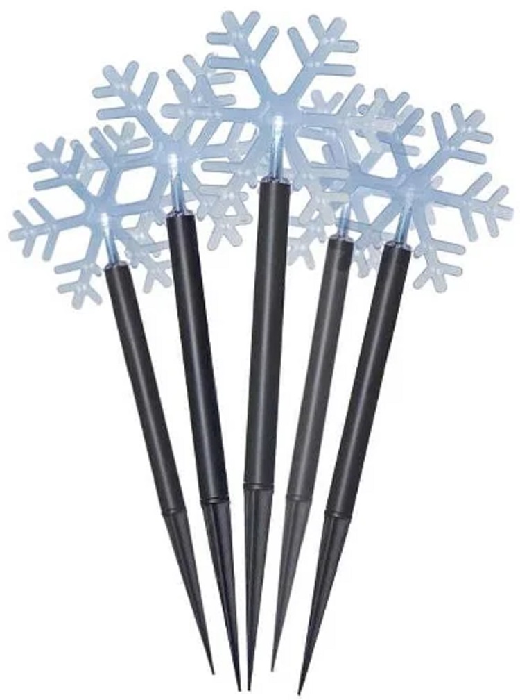 Solar V/25 Solární vánoční řetěz teplá bílá, 5LED vločka/2,6Metrů