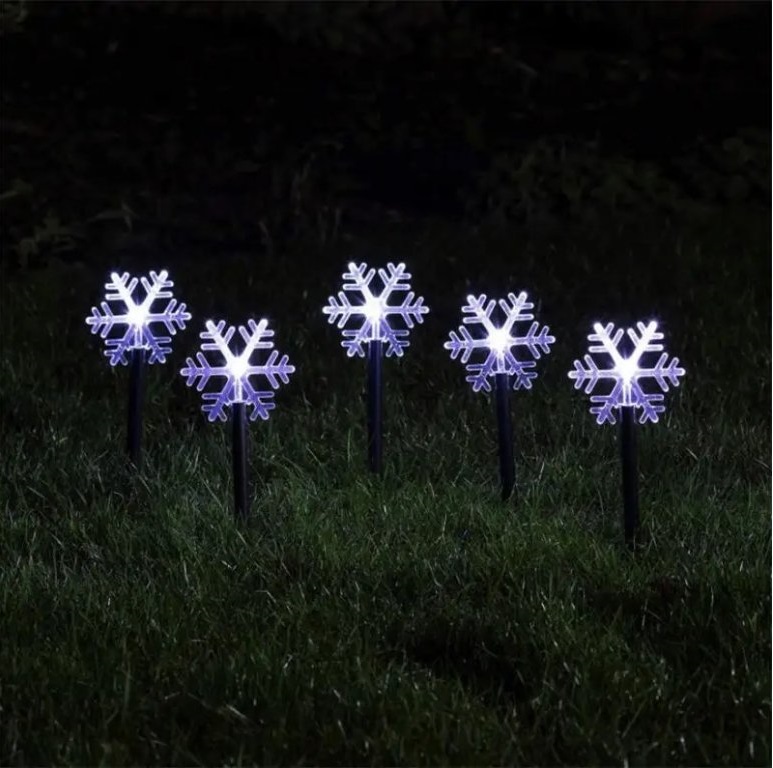 Solar Z15, Solární zapichovací sněhové vločky čistá bílá