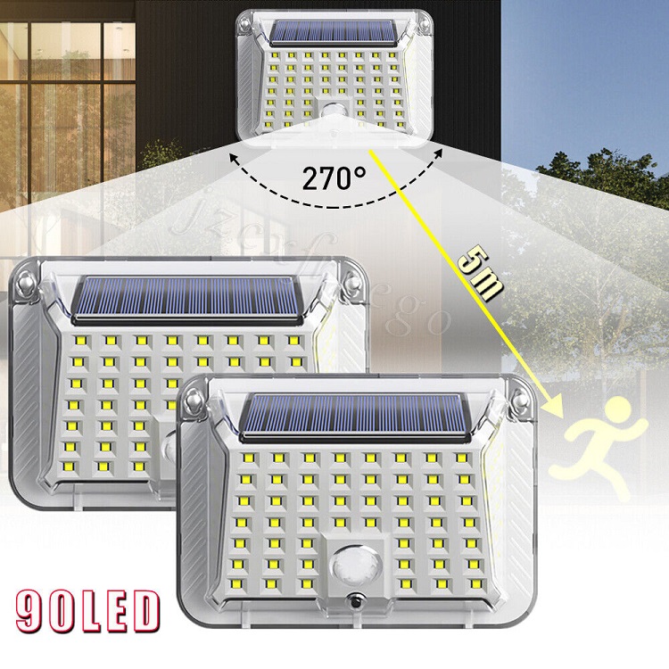 Solar 90/2 Solární LED světlo s PIR čidlem set 2 kusů