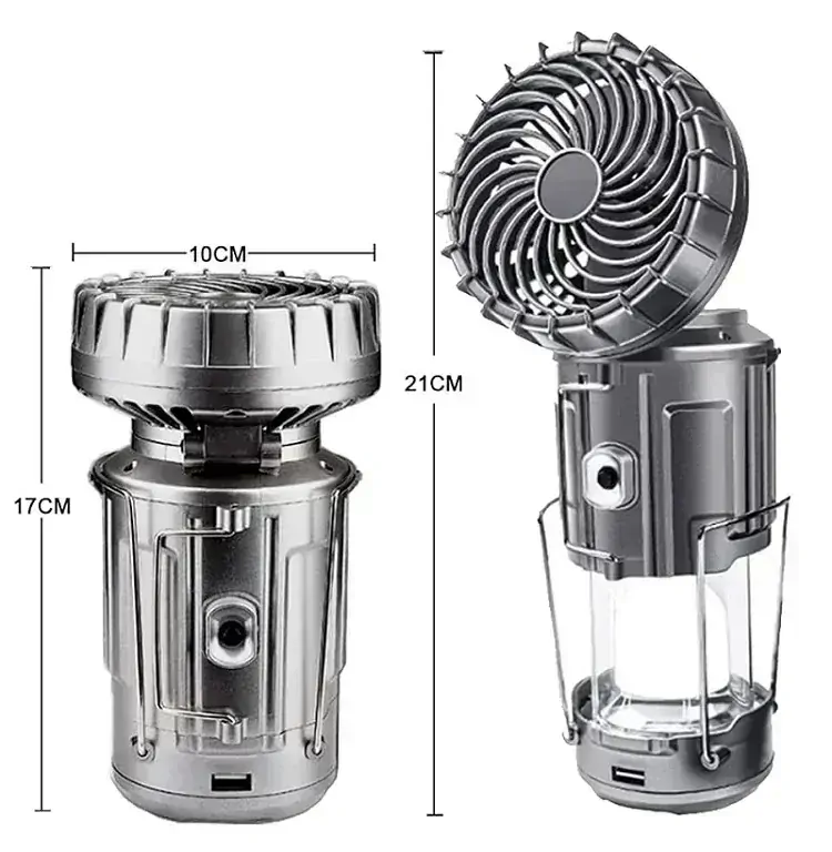 KL45/S LED kempingová lampa solární s ventilátorem