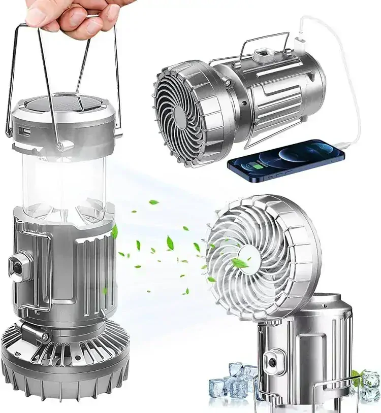 KL45/S LED kempingová lampa solární s ventilátorem