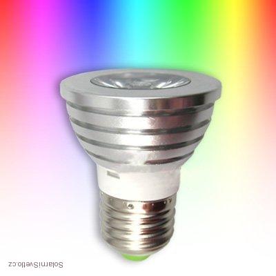 RGB LED žárovka E27 3W RGB s dálkovým ovladačem