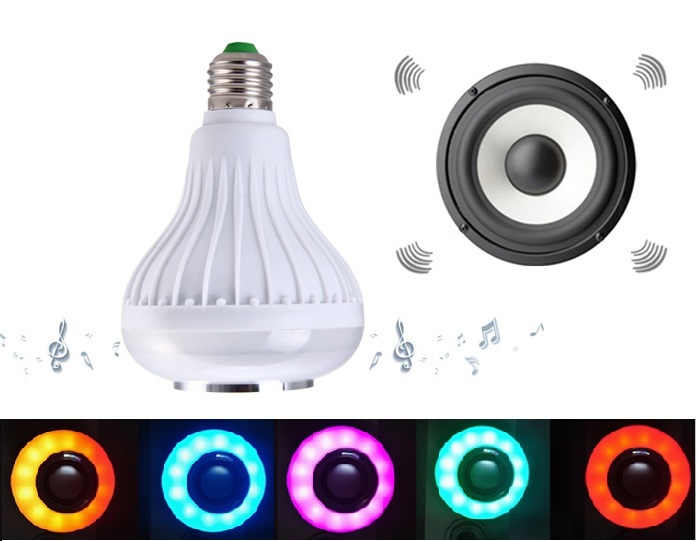 Light LED žárovka E27 7W RGB Bluetooth, Speaker set 2 kusy