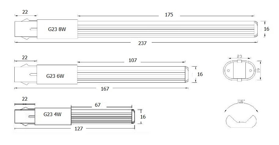 SMD Lighting LED žárovka G23 8W 35x SMD čistá bílá