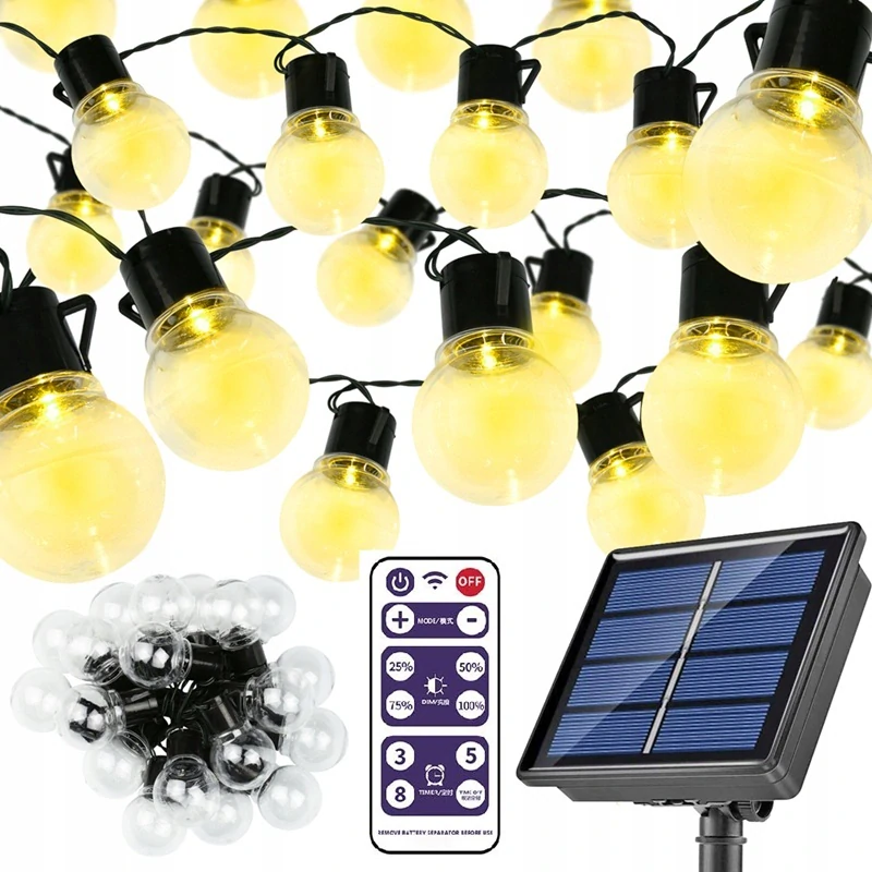 Solar 15/24 Solární vánoční řetěz teplá bílá, 24xLED COB 15 Metrů