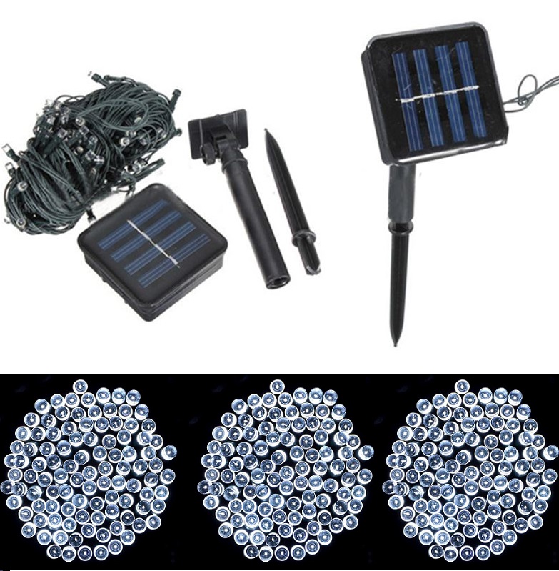 Solar SR101 Solární světelný řetěz čistá bílá, 100LED/12Metrů