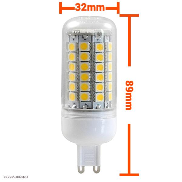 SMD Lighting LED žárovka G9 6,5W 69x SMD 5050 bílá čistá