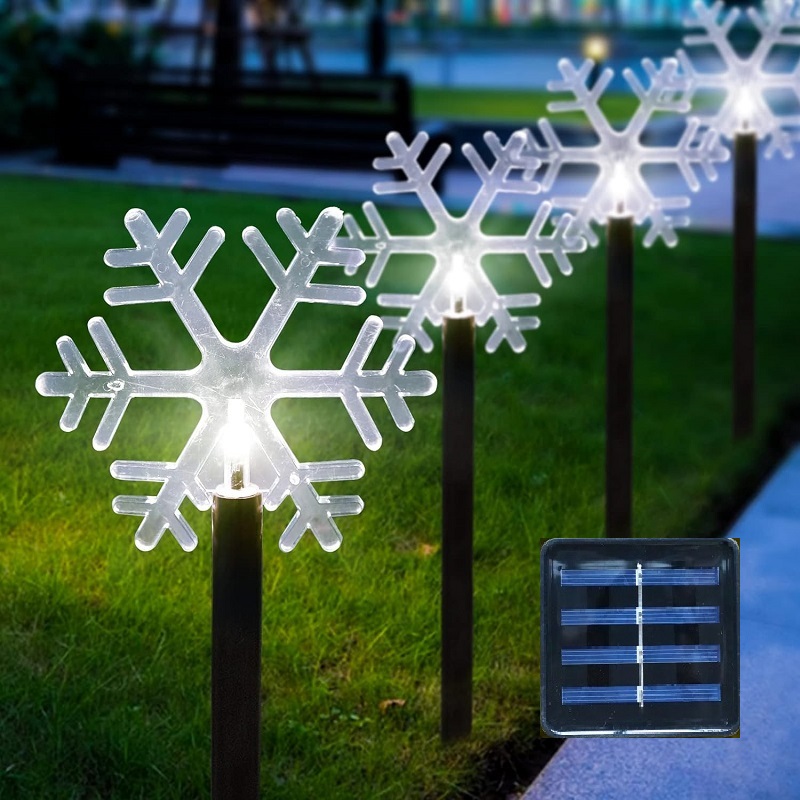 Solar V/15 Solární vánoční řetěz čistá bílá, 5LED vločka/2,6Metrů