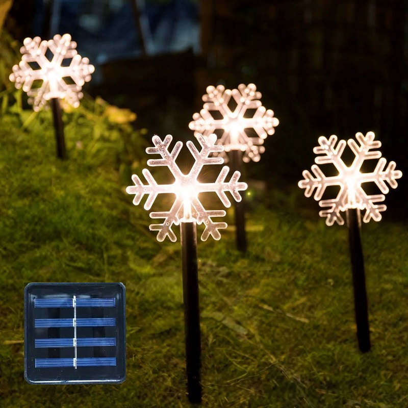 Solar V/25 Solární vánoční řetěz teplá bílá, 5LED vločka/2,6Metrů