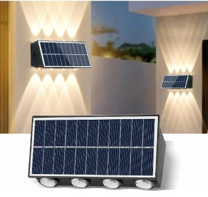 Solar COB-8 Solární nástěnné světlo 8x LED Teplá/Čistá bílá