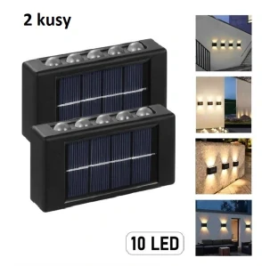 Solar SN-10 Solární nástěnné světlo 10x LED Teplá bílá set 2 kusů